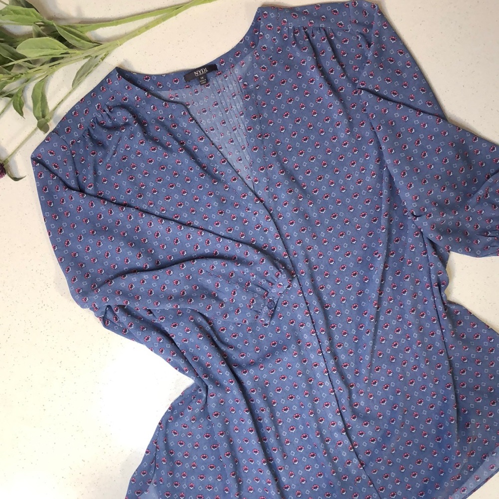 Women's 3/4 Sleeve Pintuck Blouse NYDJ 1X